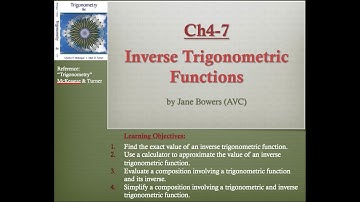 Ch4-7 Inverse Trigonometric Functions