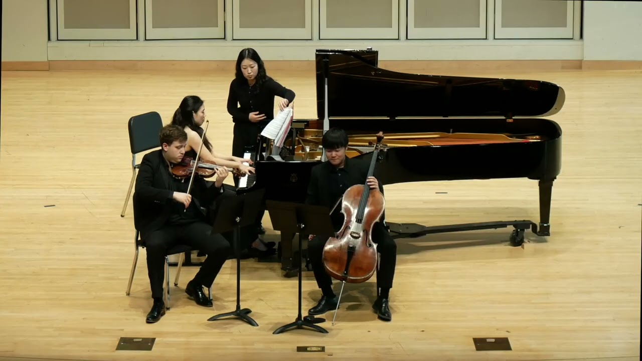 George Pekarsky performing Brahms and Shostakovich piano trios at Auer Hall