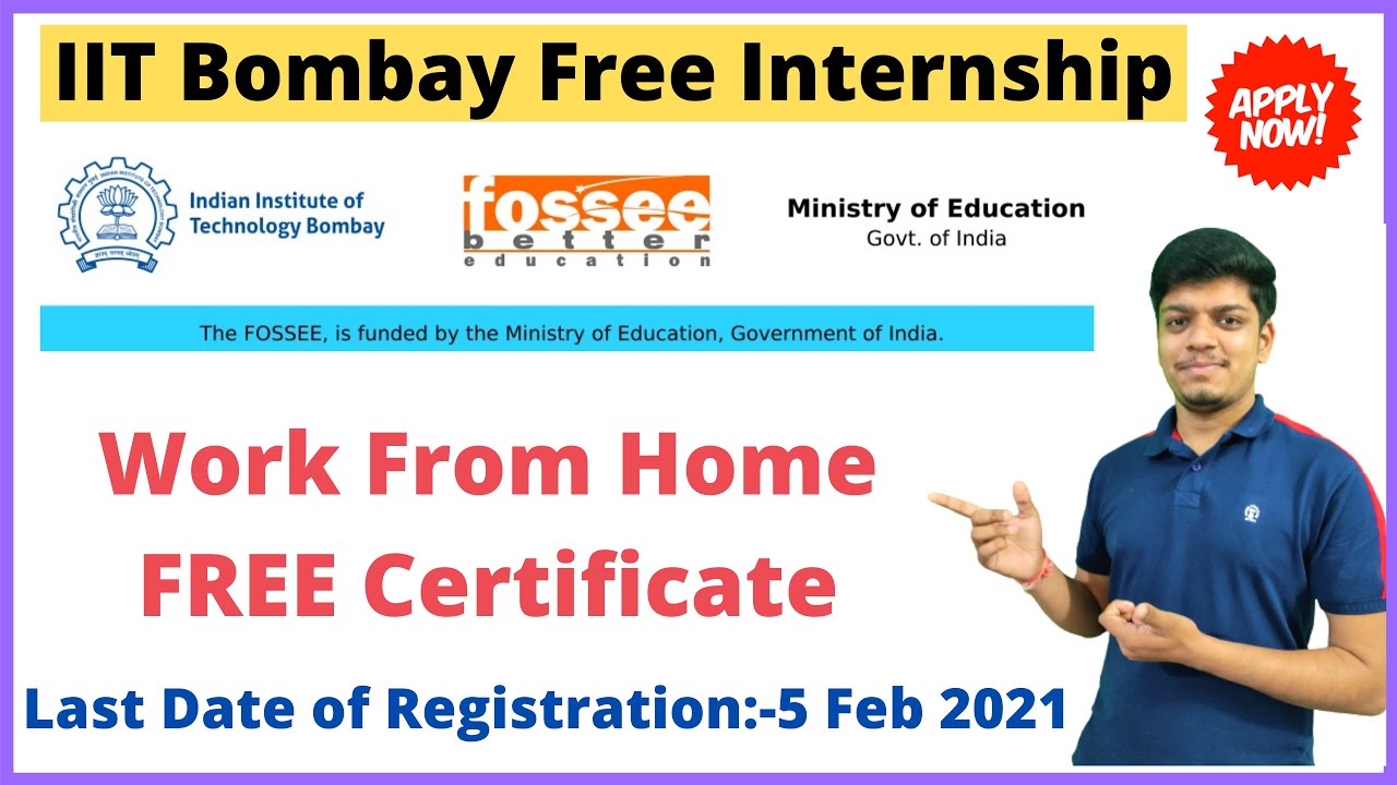 IIT Bombay Free Internship with Free Certificate | Work From Home Internship Apply Now.
