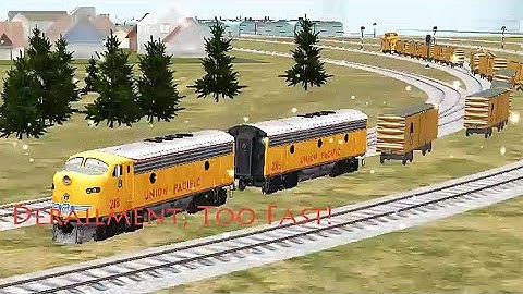 EMD F9 UP at Mountain Pass Got Derailment Because Too Fast in Snowy Day - Train Sim