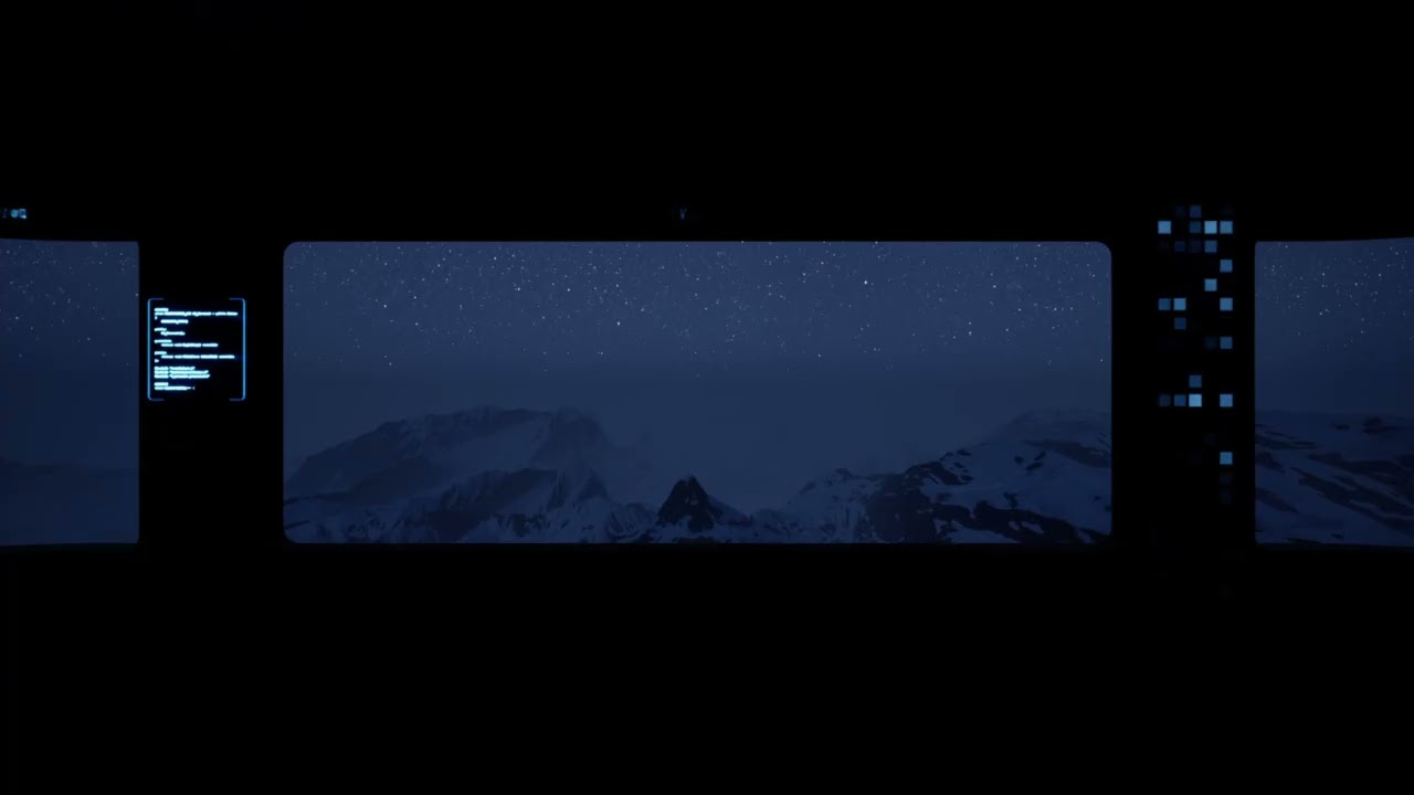 Deep Sleep Spaceship Ambience (3 Hours) | Starfield Night Voyage | Quiet Space Flight for Sleep