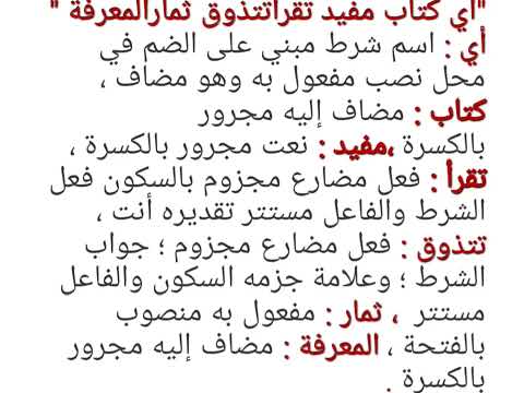 إعراب أي كتاب مفيد تقرأتتذوق ثمارالمعرفة