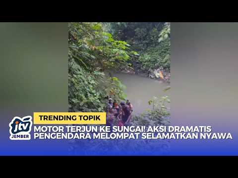 Detik-Detik Evakuasi Motor Matic di Dasar Sungai Kejawan Bondowos