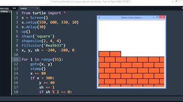 Amazing Brick Wall Python Graphics Design using Turtle 🐢 #python