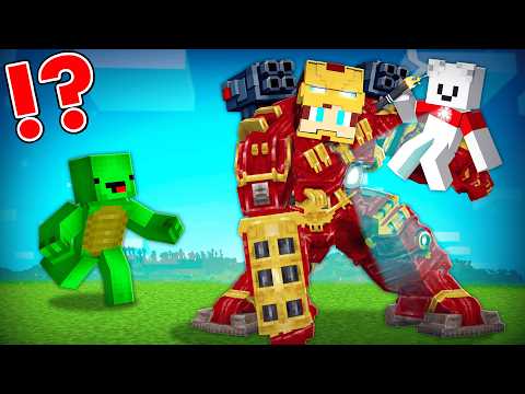 HULKBUSTER Speedrunners vs Hunter in Minecraft - Maizen JJ and Mikey