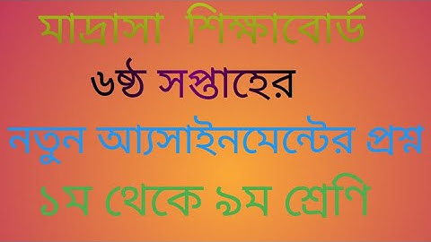 মাদ্রাসাবোর্ড ৬ষ্ঠ সপ্তাহের সকল শ্রেণির এসাইনমেন্ট।। Madrasha board 6th week assignment all class