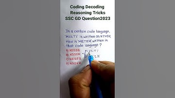 Coding Decoding | Coding Decoding Reasoning Tricks| Reasoning for SSC GD |