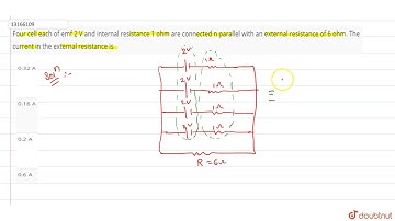 Four cell each of emf 2 V and internal resistance 1 ohm are connected n parallel with an external