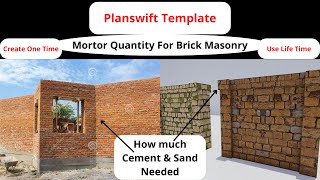 Planswift Template| Bricks Mortor Quantity Calculation