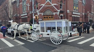 Horse Drawn Funeral Carriage Transporting Ashes to Final Resting Place Arlington Cemetery Pennsauken