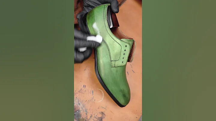 Gifennse Green Derby Coloring Process | Handmade Leather Magic Z #derby #shoes #handmade