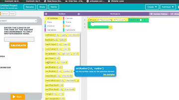C4 Project.(How to see the area and perimeter of the square).