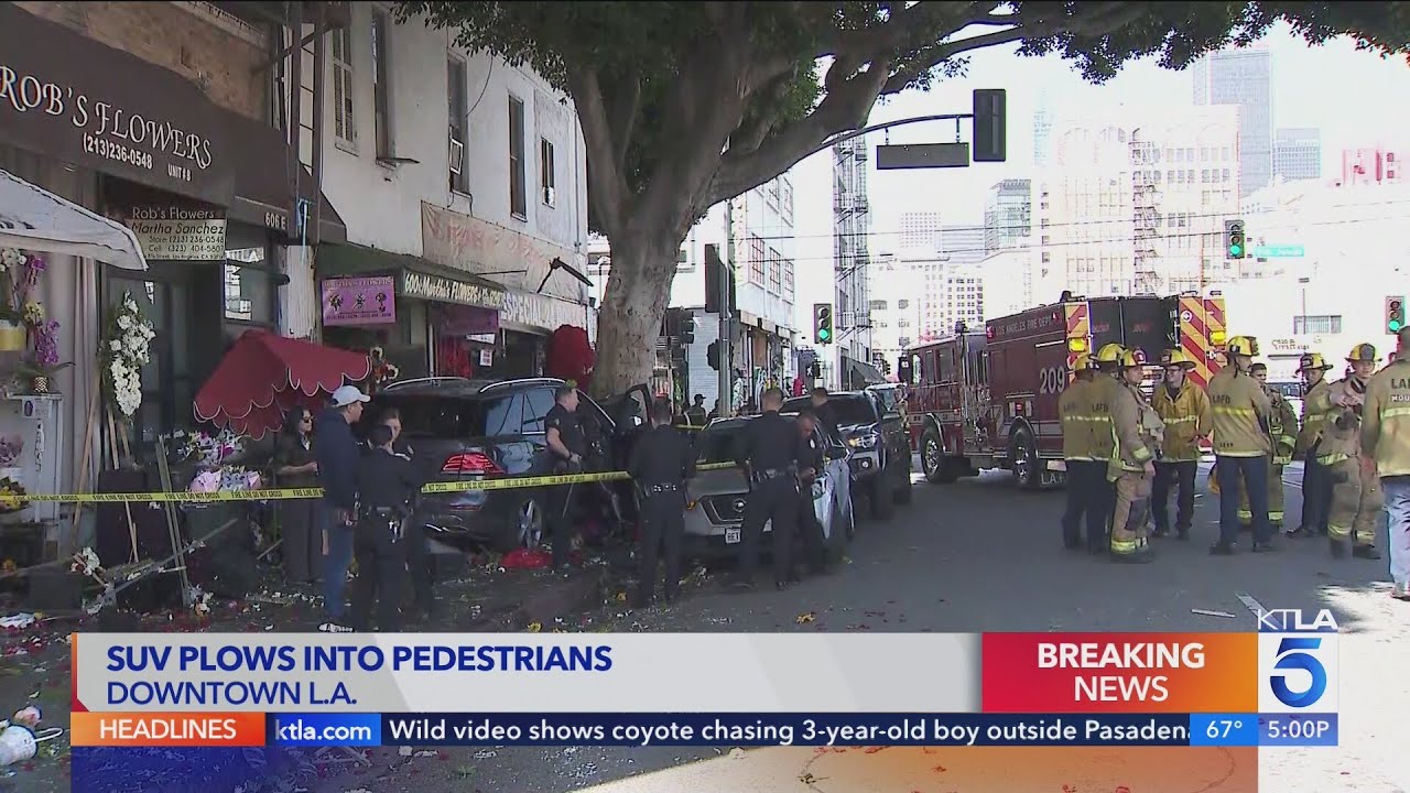 6 injured after SUV plows into pedestrians in downtown L.A.