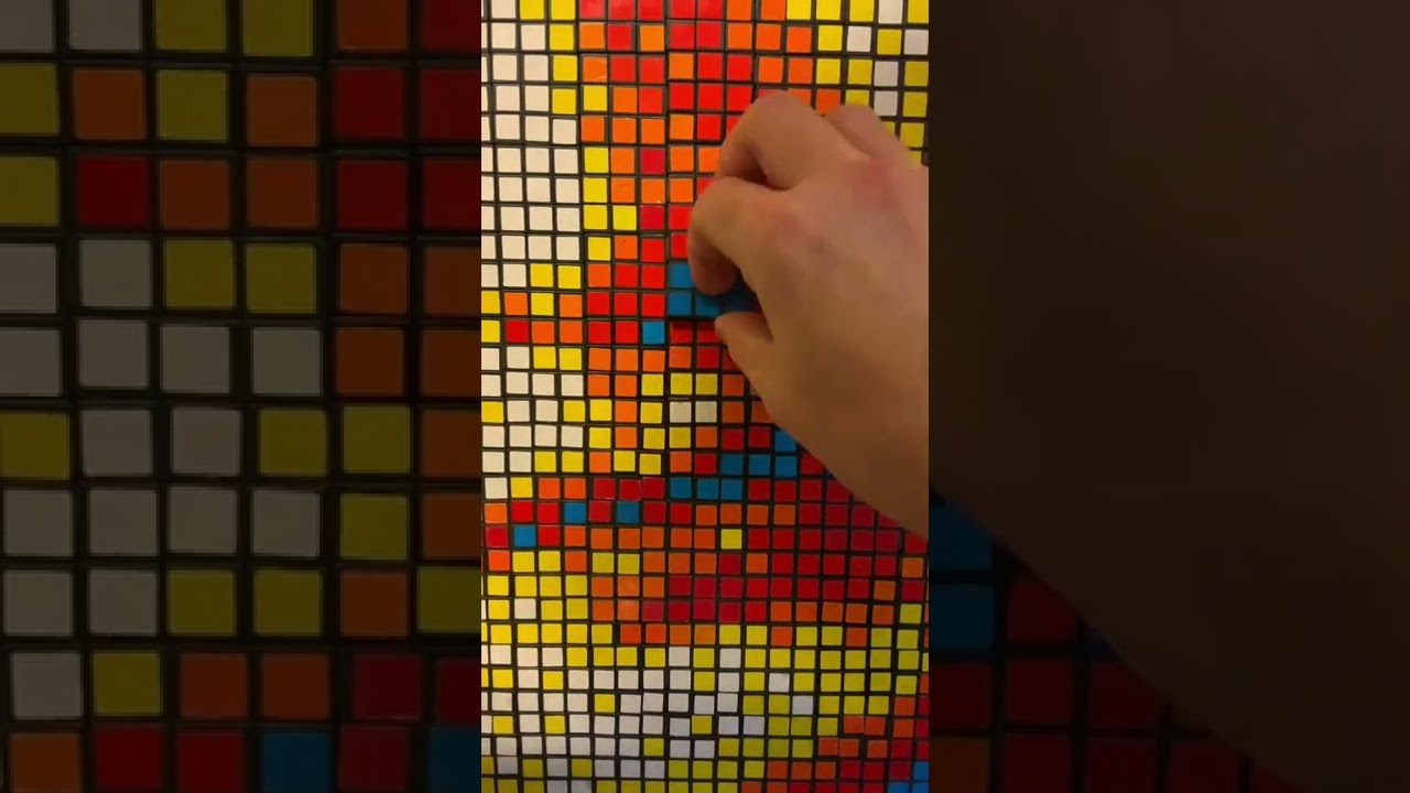 Steve Harrington from Stranger Things made from 494 Rubik’s Cubes! 