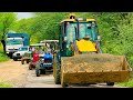 Jcb 3dx Xpert Loading Mud Trolley New Holland 3630 Swaraj 855 Tractor TATA Tippers Thar newjcb truck