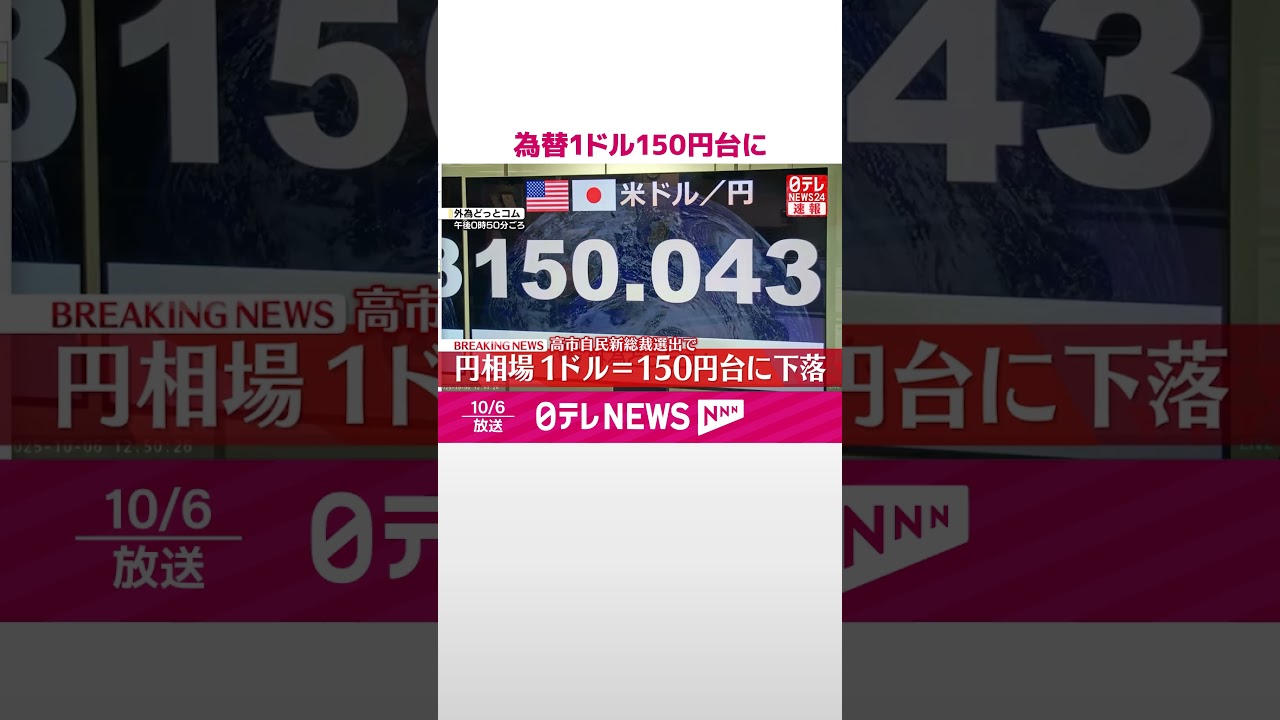 速報】為替1ドル150円台に #shorts - YouTube