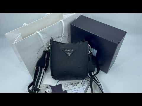 PRADA Leather mini shoulder bag Black 