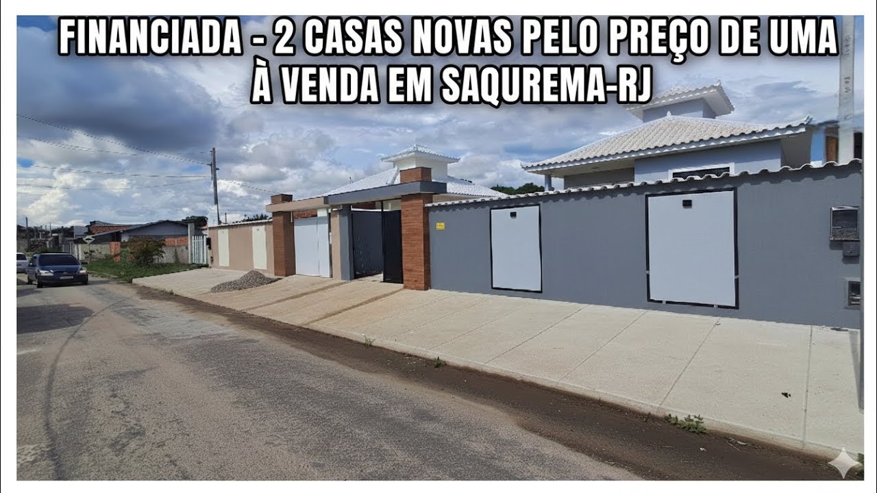 FINANCIADA - 2 CASAS NOVAS PELO PREÇO DE UMA À VENDA EM SAQUAREMA-RJ 