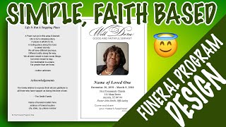 DIY Funeral Program Template Design - Faith Based Religious
