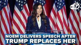 Kristi Noem delivers speech after President Trump announces she is out as DHS Secretary
