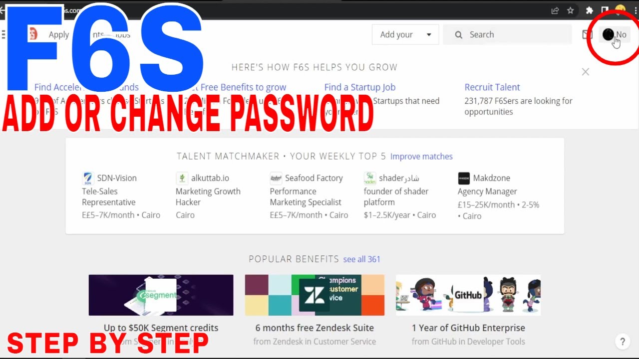 How To Add Or Change Password In F6s 🔴 - YouTube