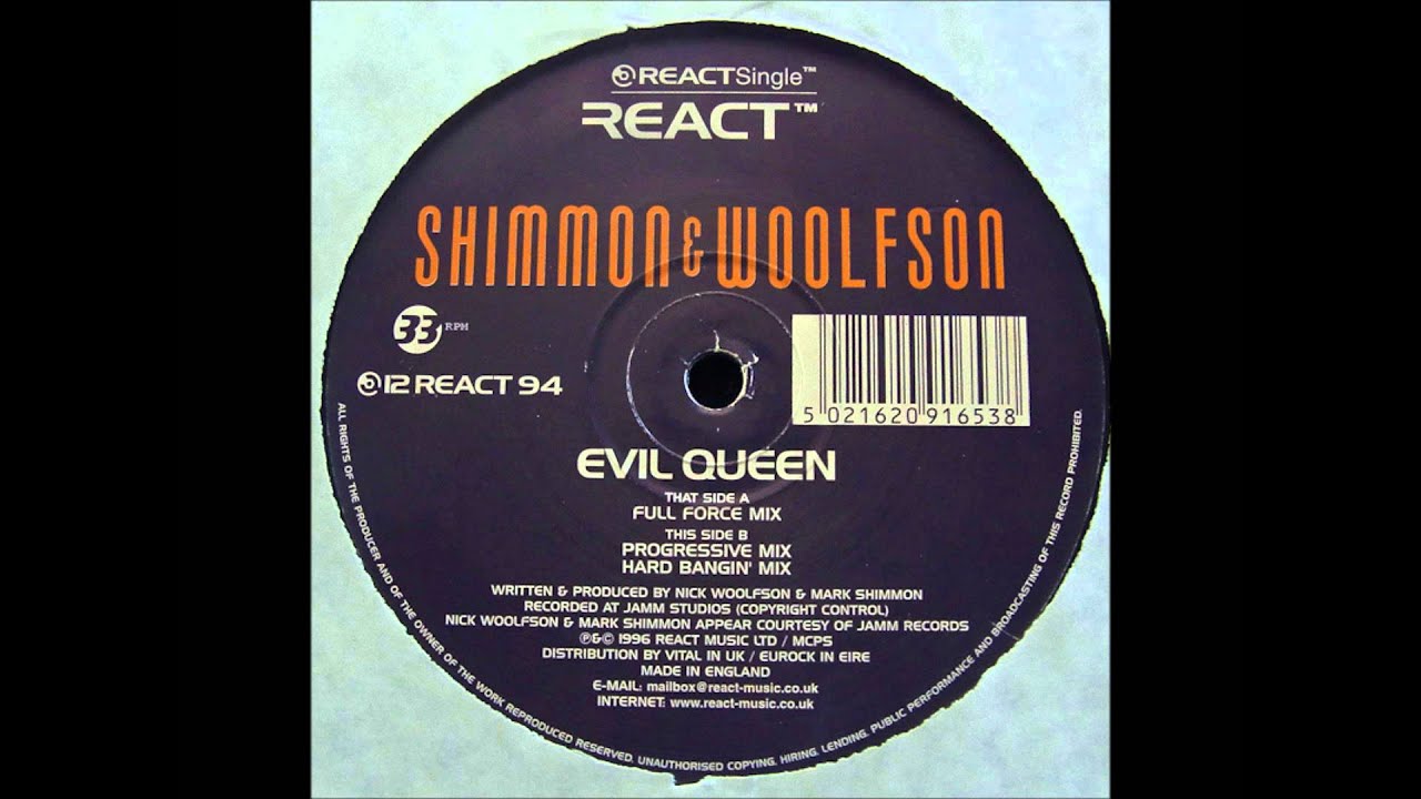 Shimmon & Woolfson - Evil Queen (Full Force Mix) - YouTube