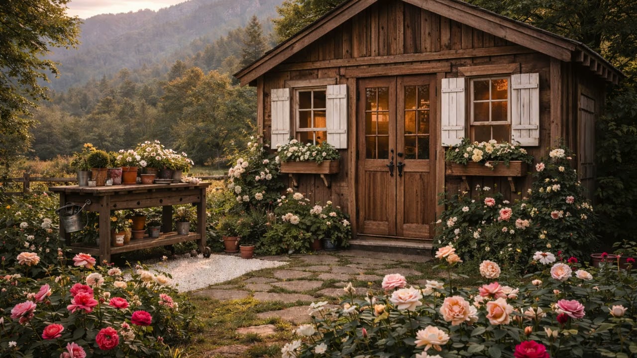 SImple Living Appalachian Ole Garden Shed & Rose Garden🌹Appalachia Hills & Hollers Ambience