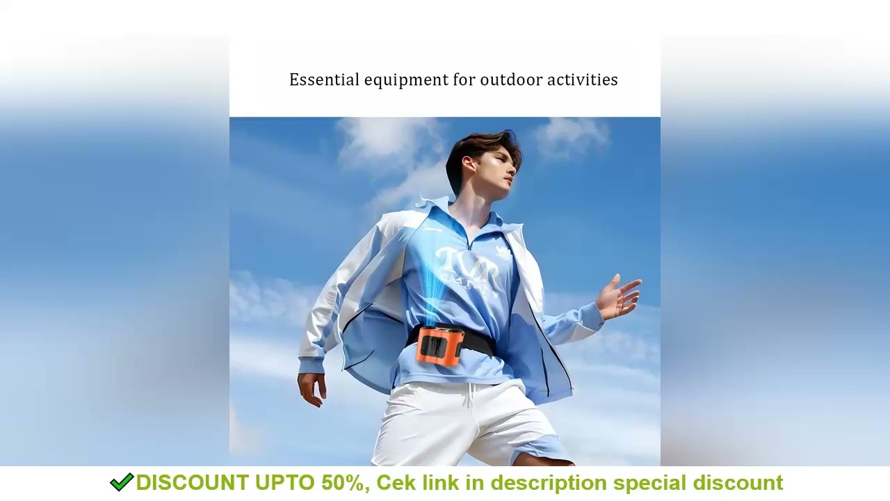 Portable Waist Clip Fan Wearable Mini USB Rechargeable Hanging Fan for Outdoor Working Double Air