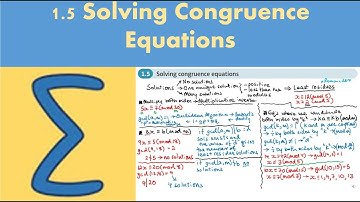 1.5 Solving Congruence Equations (FP2 - Chapter 1: Number theory)