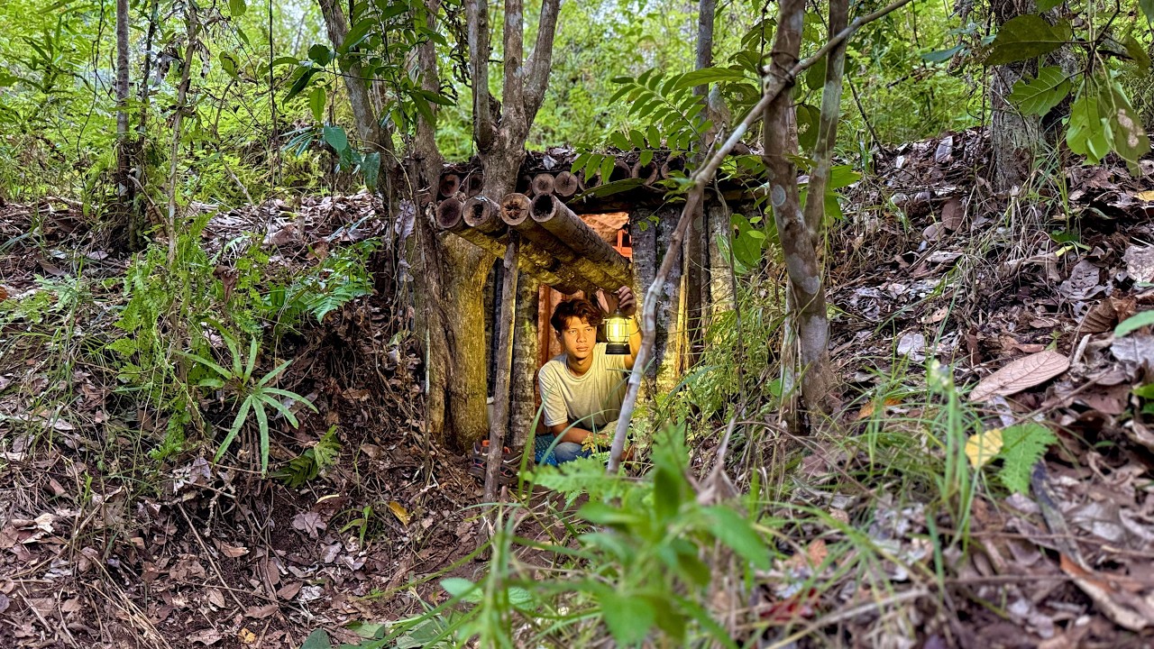 Membuat Shelter Rahasia Yang Aman Dari binatang Buas Dalam Hutan Saat Camping 