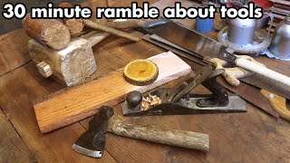 Random Bits 0251: 30 minute ramble about tools, plane, hatchet, mallets, saws, white oak, coasters