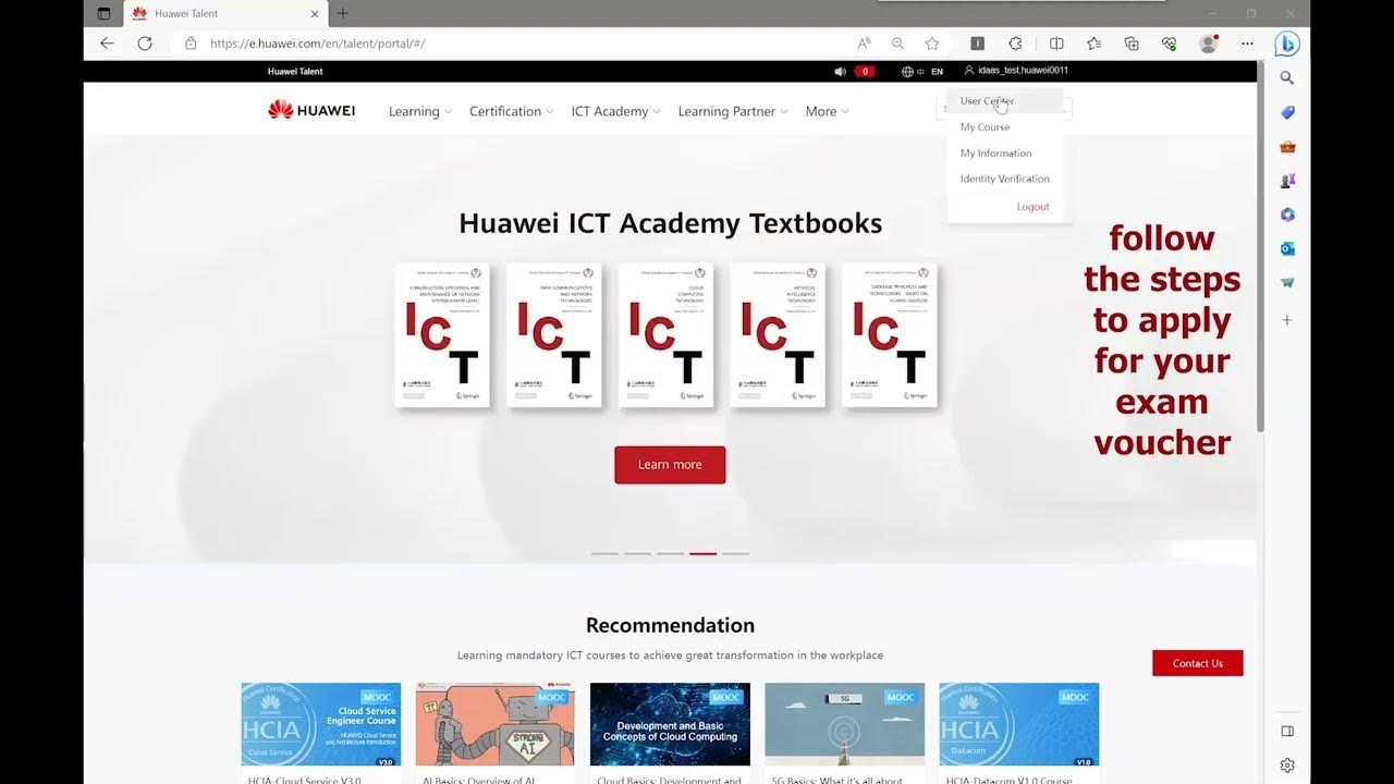 How to apply for huawei international exam voucher Step 2 YouTube