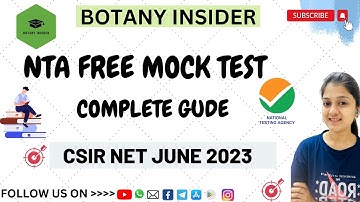 NTA Free Mock test practice II National Testing Abhyas II CSIR JUNE 2023 @BotanyInsider