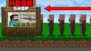 NOOB OPENED a STORE in the VILLAGE! in Minecraft Noob vs Pro