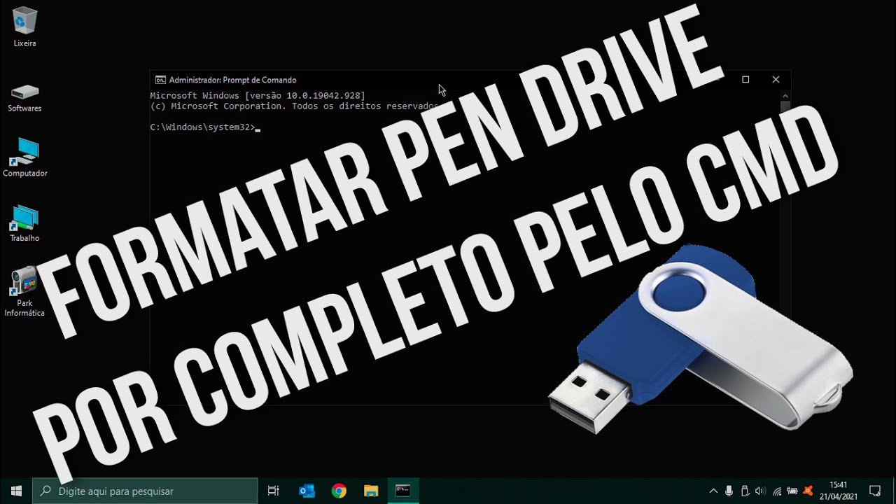 COMO FORMATAR PEN DRIVE PELO CMD (2021) - PARK INFORMÁTICA - YouTube