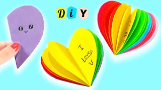 DIY MINI NOTEBOOK RAINBOW HEART SHAPE - DIY Back To School