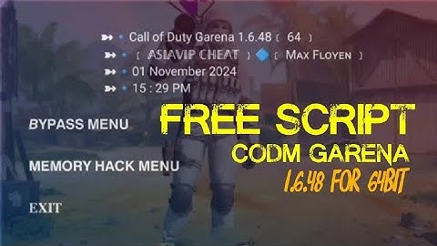 FREE CODM:GARENA | SCRIPT 1.6.48 [64 Bit] |  MXF v0.8(UPDATED)