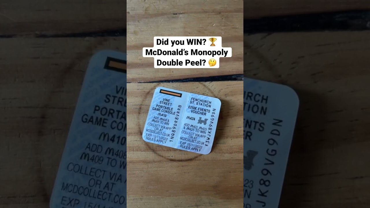 Did you WIN? 🏆 McDonald’s Monopoly Double Peel 🤔