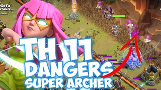 TERLALU OVER POWER !! PASUKAN PEMANAH SUPER (SUPER ARCHER) WITH BAT SPELL TH 11 - COC INDONESIA