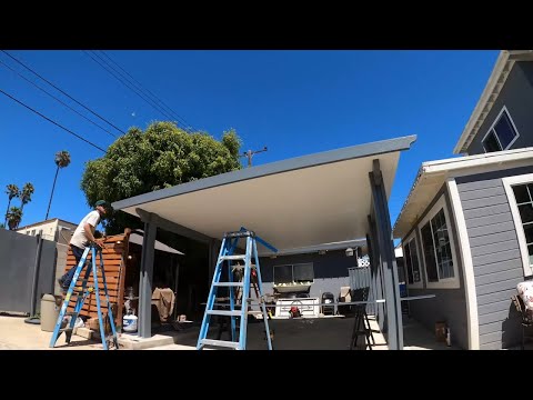 How to Build a Grey Freestanding Elitewood Patio Cover