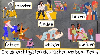 Die 20 Verben mit Beispielen A1& A2 Teil 4 /  Useful German verbs with examples for beginners part 4