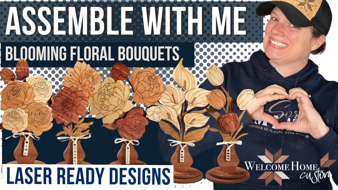 Laser Cut Floral Bouquet & Wedding Table Number Set | File review