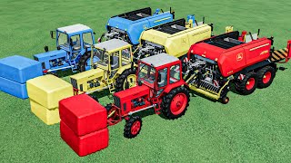 WORK with Colors ! -COMPLETE SILAGE JOB Mowing Baling ! FS22