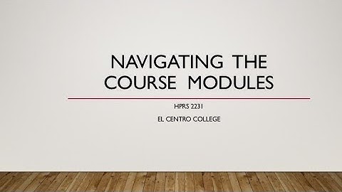 HPRS 2231 (ECC) - Course Module Navigation