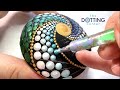 Fan Spiral Dot Mandala - How to paint a dot mandala painting