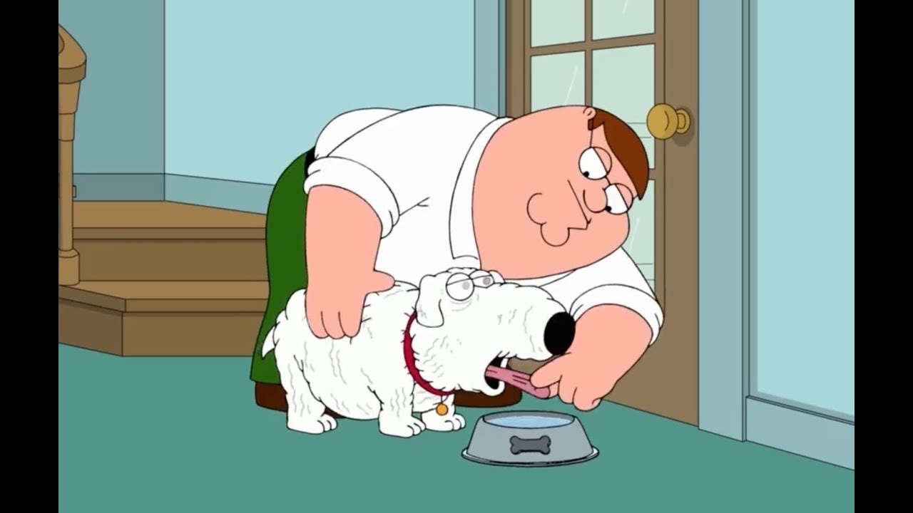 Family Guy - Peter Helps Brian Drinks Water