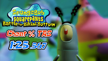 TAS: Battle for Bikini Bottom - Cheat% in 0:01:25.567 (GC)