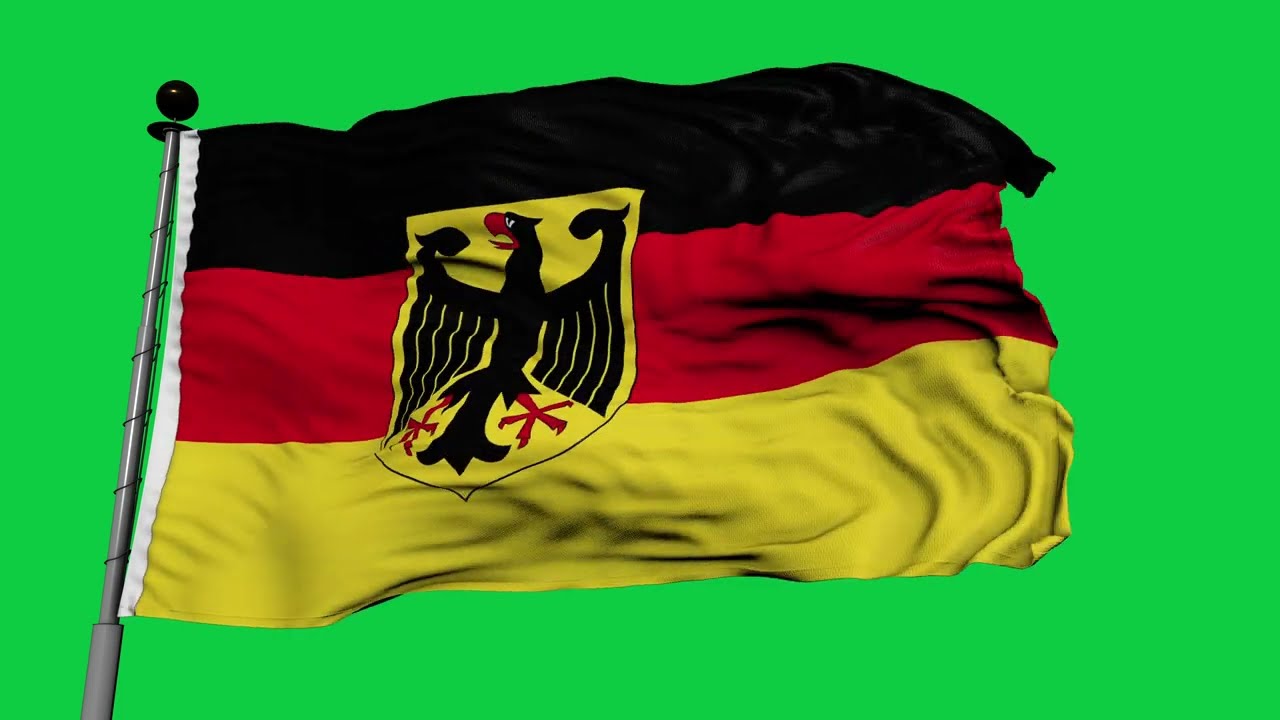 🚩Germany Flag Waving | GREEN SCREEN & CHROMA MATTE🚩