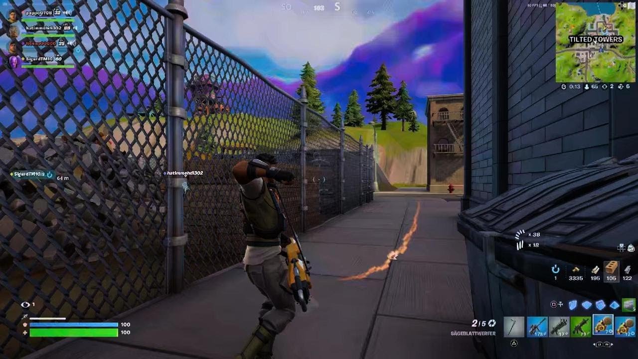 Fortnite funny Sawblade Launcher kill