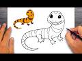 How to draw Gila Monster - Easy Drawing for Kids & Beginners